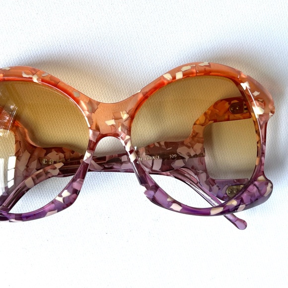 Vintage Sunglasses French 1960s Carita Paris France Oversized Butterfly Bug Eye - Picture 16 of 16